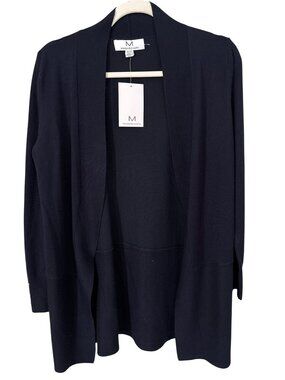 Magaschoni Cardigan Sweater Size XS Open Front Long Sleeve Twilight Knitwear NEW